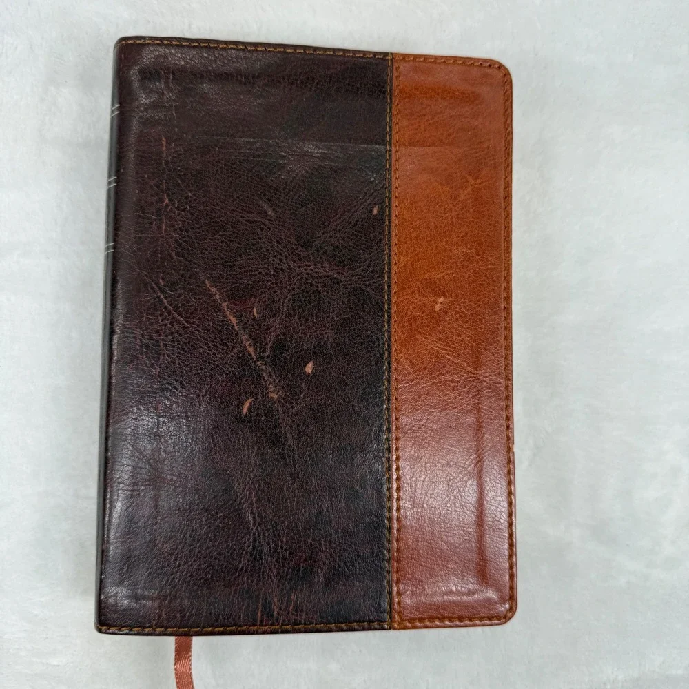 NLT Holy Bible Large‎ Print Compact Edition Brown Tan LeatherLike 9781414337593